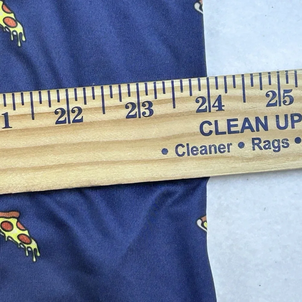 Bermies Polo Shirt Mens XL Blue Pizza All Over Print Golf Performance‎ Whimsy